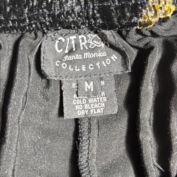 Citron Santa Monica women’s medium silk blend velvet wide leg feather pants - Picture 3 of 4